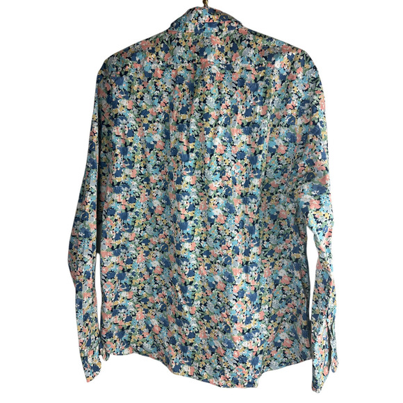 J. Crew Secret Wash Organic Cotton Poplin Shirt BG409 Slim Fit Floral Men's XL - Picture 11 of 15